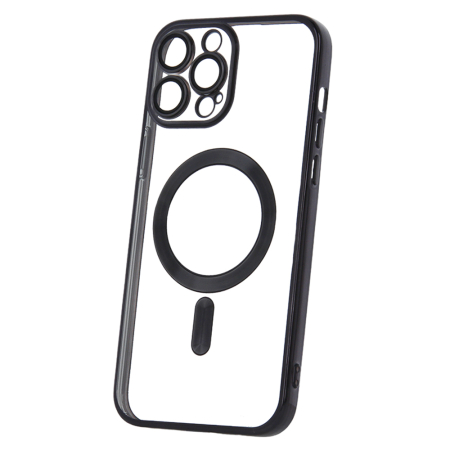 Huse si folii iPhone - Husa Magsafe Chrome iPhone 14 Plus black, sticla camera inclusa