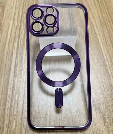Husa MagSafe Chrome iPhone 14 Pro purple, sticla la camera [1]