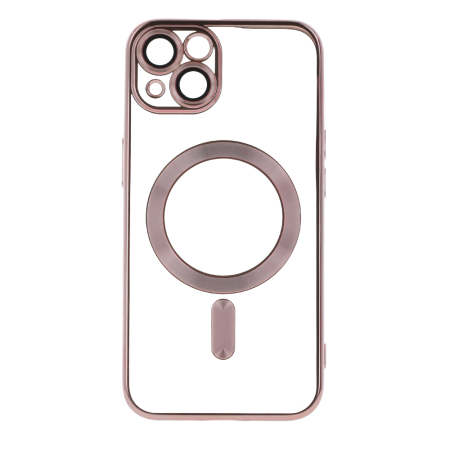 Husa Magsafe Chrome iPhone 14 rose gold, sticla camera inclusa [1]
