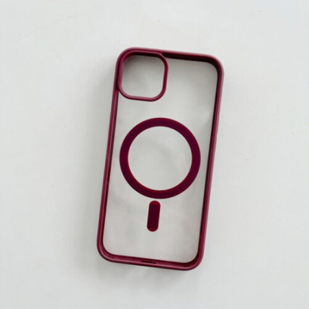 Huse si folii iPhone - Husa MagSafe slim pentru  iPhone 15 Plus, visiniu