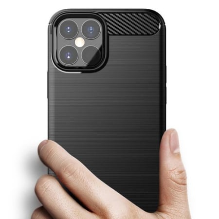 Husa Moto E6 Play, model Carbon, silicon flexibil, negru [4]