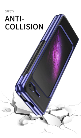 Husa plastic electroplating pentru Samsung Galaxy Z Fold 2 5G albastra [2]