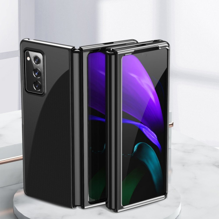 Huse si folii Samsung - Husa plastic electroplating pentru Samsung Galaxy Z Fold 2 5G neagra