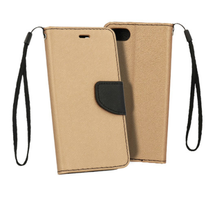 Huse si folii Samsung - Husa Samsung A13 5G, tip carte, Fancy, auriu-negru