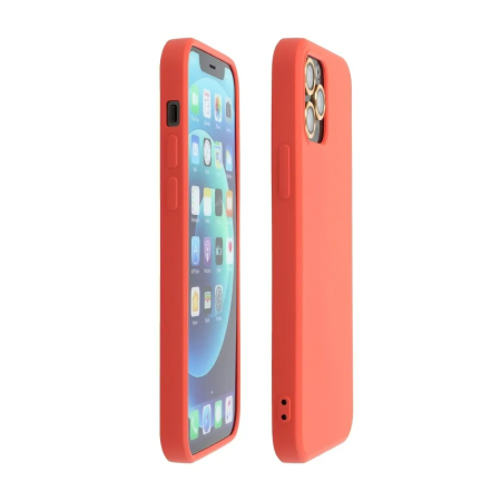 Husa Samsung A53 5G coral,cu interior catifea, din silicon [2]