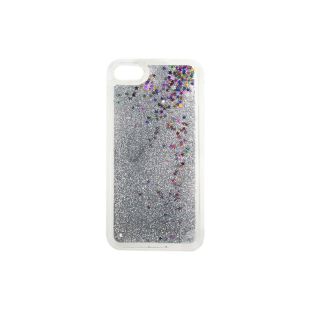 Huse si folii iPhone - Husa sclipici lichid iPhone X/XS argintiu