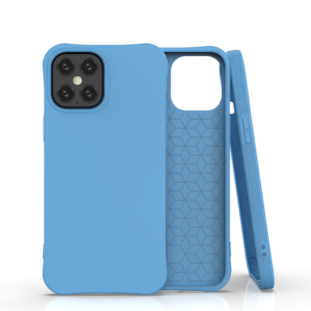 Huse si folii iPhone - Husa silicon colorat antisoc pentru iPhone 12/12 Pro albastru
