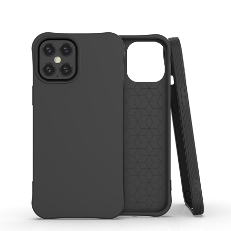 Huse si folii iPhone - Husa silicon colorat antisoc pentru iPhone 12/12 Pro negru