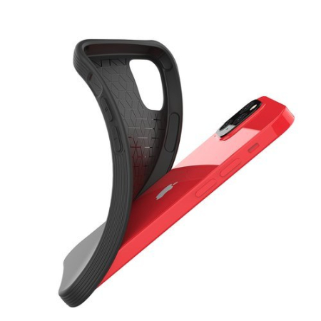 Husa silicon colorat antisoc pentru iPhone 12/12 Pro portocaliu [2]