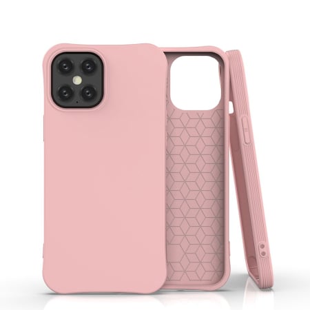 Huse si folii iPhone - Husa silicon colorat antisoc pentru iPhone 12/12 Pro roz