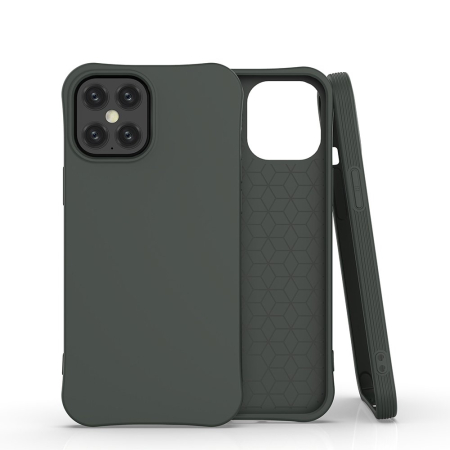 Huse si folii iPhone - Husa silicon colorat antisoc pentru iPhone 12/12 Pro verde inchis