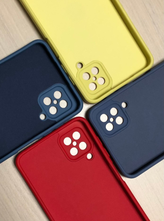 Husa silicon cu inel si interior din catifea pentru Samsung A12, galbena [1]