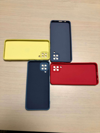 Husa silicon cu inel si interior din catifea pentru Samsung A12, galbena [2]