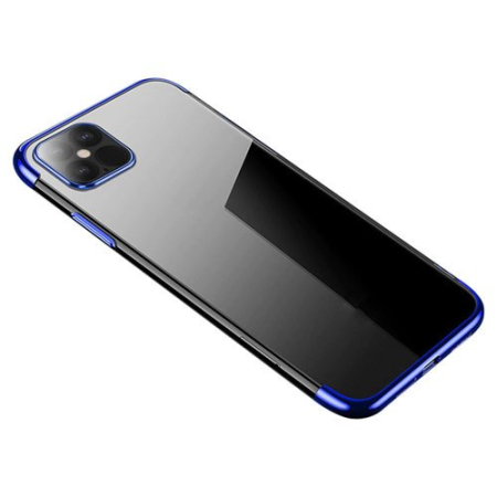 Huse si folii iPhone - Husa Silicon Electroplating pentru iPhone 12/12 Pro albastru
