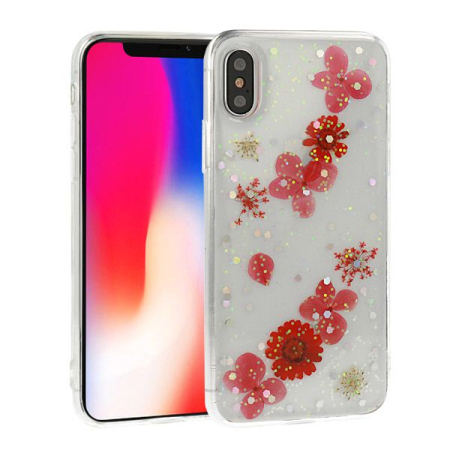 Huse si folii iPhone XS Max - Husa silicon flori iPhone XS MAX Julia
