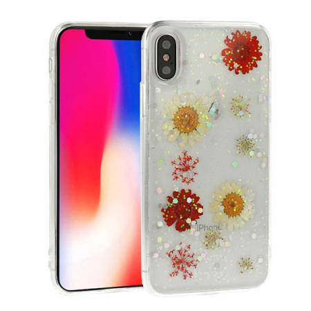 Huse si folii iPhone XS Max - Husa silicon flori iPhone XS MAX Stella