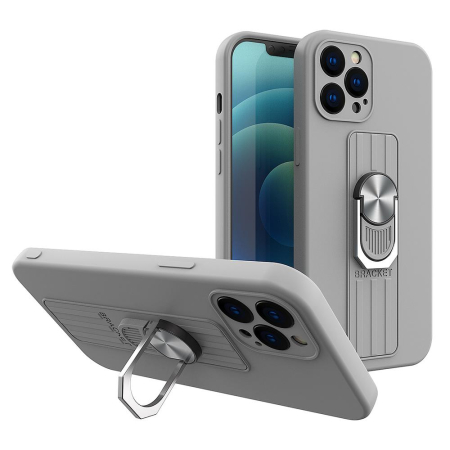 Huse si folii iPhone - Husa silicon Ring iPhone 13 silver