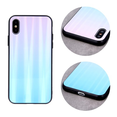 Husa spate sticla Aurora Xiaomi Redmi 9C blue-pink [2]