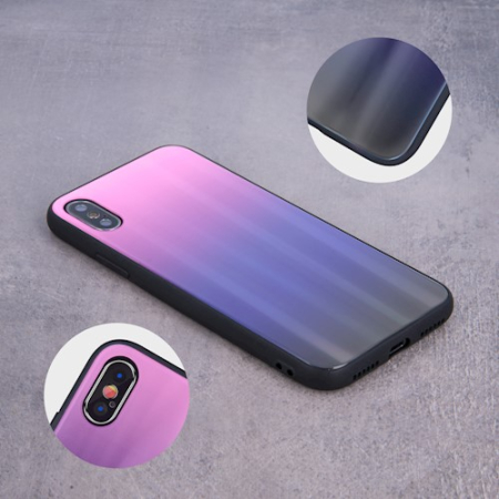 Husa spate sticla Aurora Xiaomi Redmi 9T / Poco M3 pink- black [3]