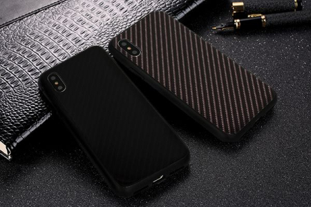 Husa spate sticla Carbon Samsung Galaxy J6 Plus  Dark grey [3]