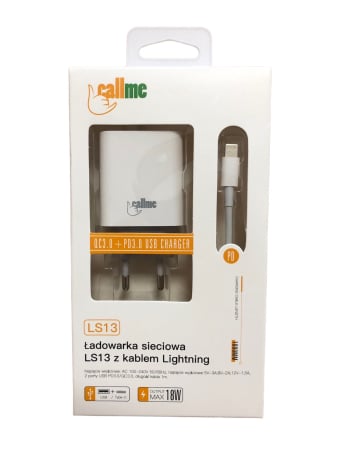 Incarcatoare priza - Incarcator LS13 2 USB QC3.0+PD + cablu lightning, alb