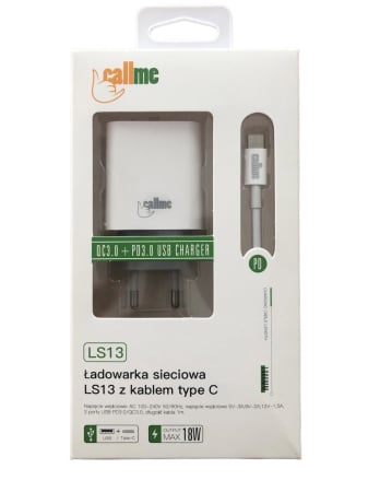 Incarcatoare priza - Incarcator LS13, 2xUSB - QC 3.0 + PD + cablu Type-C, alb