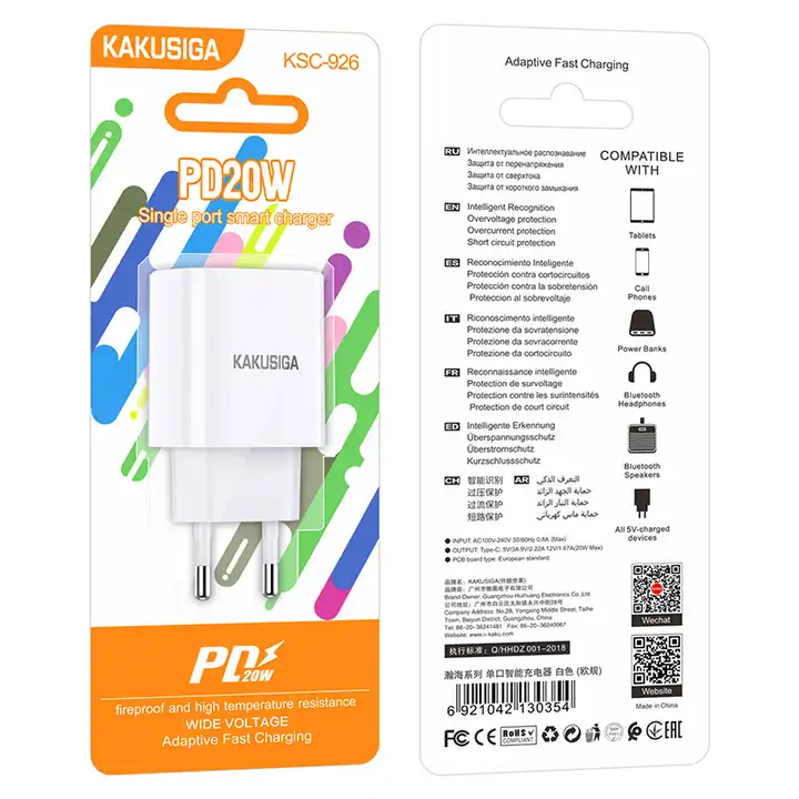 Incarcatoare priza - Incarcator priza 20W, 1x USB-C, alb, KSC-926