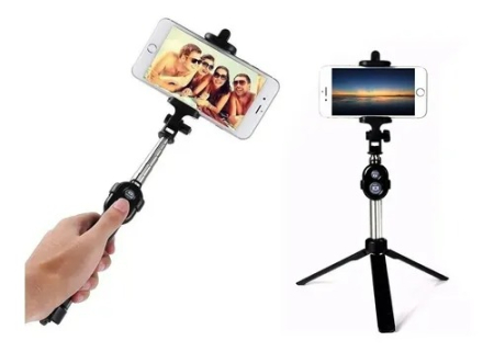 Selfie stick + tripod cu telecomanda bluetooth, negru [3]