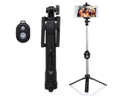 Altele - Selfie stick + tripod cu telecomanda bluetooth, negru