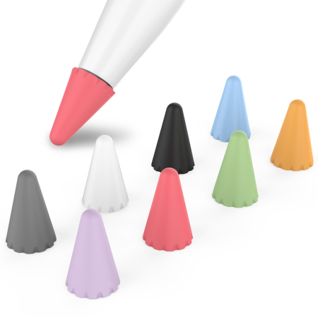 Altele - Set 8 varfuri de protectie din silicon pentru Apple Pencil 2/1, multicolor