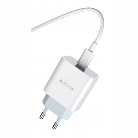 Set incarcator 20W PD + cablu USB-C la lightning Jellico AK180,  alb [1]