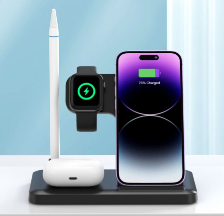 Statie incarcare wireless XO WX033 4in1 15W black [1]