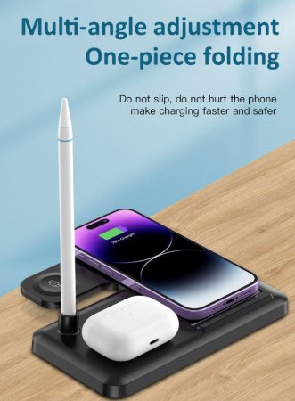 Statie incarcare wireless XO WX033 4in1 15W black [2]