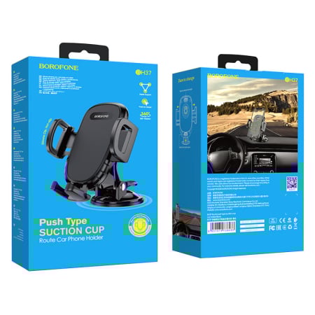Suport telefon/tableta - Suport auto - cu prindere pe bord sau parbriz -  Borofone BH37, negru