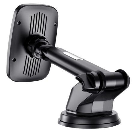 Suport auto - cu prindere pe parbriz sau grila - Borofone BH35 cu incarcare wireless, negru [2]