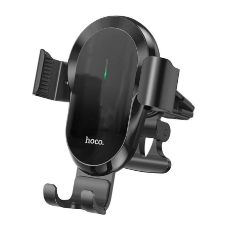 Suport telefon/tableta - Suport auto HOCO CA105 cu incarcare wireless, 15W, prindere pe grila, negru