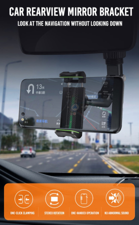 Suport auto prindere oglinda XO C107 negru universal [6]