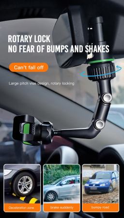 Suport auto prindere oglinda XO C107 negru universal [4]