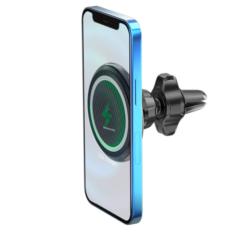 Incarcatoare auto - Suport si incarcator Auto Wireless Borofone BH45, MagSafe, Quick Charge, 15W, Negru