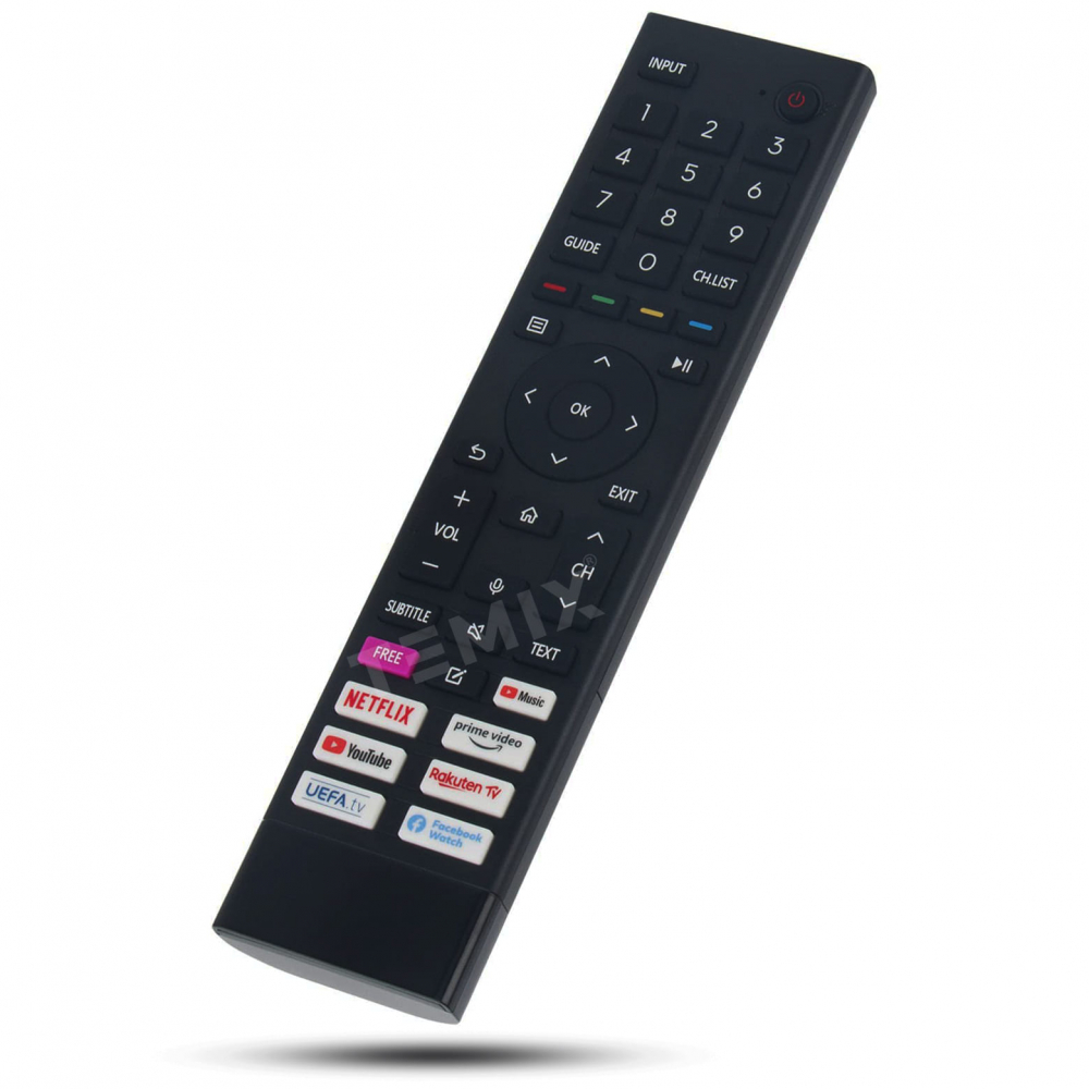 Telecomanda compatibila Hisense, 43A6BG, 43A7GQ, 50A6BG, 50E76GQ, ERF3B80H, butoane dedicate Youtube, Netflix, Prime Video, Uefa TV, TEMIX®, baterii incluse [5]