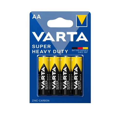 Baterii - Set 4 baterii zinc-carbon AA R6, Varta Super Heavy Duty