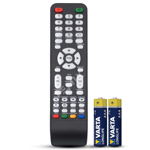 Telecomenzi Akai - Telecomanda compatibila Akai, LT-2412HD, LT-2802HD, LT-3905HD, TEMIX®, neagra, baterii incluse