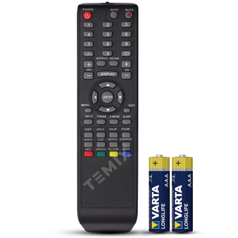 Telecomenzi Exclusiv - Telecomanda compatibila Exclusiv, EX22TV1, EX32TV1, EX32DTV1, EXCLUTVD3, EXCLUDTV3, TEMIX®, neagra, baterii incluse