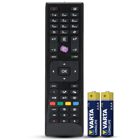 Telecomenzi Finlux - Telecomanda compatibila Finlux, 24FLZ274S, 32FLZ274S, 39FLHYR180S, 49FLHYR277S, TEMIX®, neagra, baterii incluse