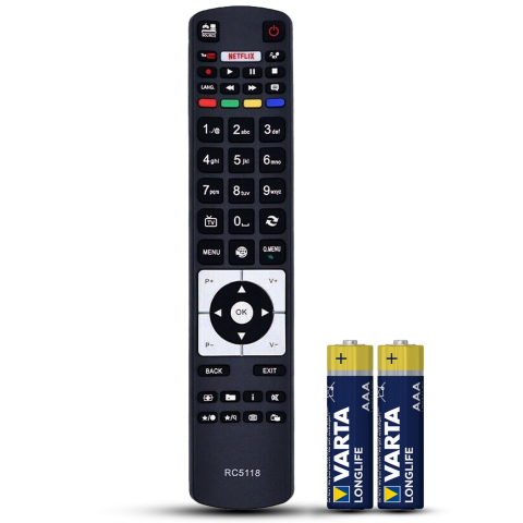 Telecomenzi Finlux - Telecomanda compatibila Hitachi, Horizon, Finlux, Telefunken, Bush, Luxor, RC5118, TEMIX®, baterii incluse