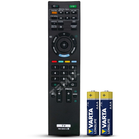 Telecomenzi Sony - Telecomanda compatibila Sony, KDL-32EX400, KDL-32EX500, KDL-40EX400, KDL-40EX500, KDL-40HX700, KDL-46EX500, RM-GD014, RM-ED022, TEMIX®, neagra, baterii incluse