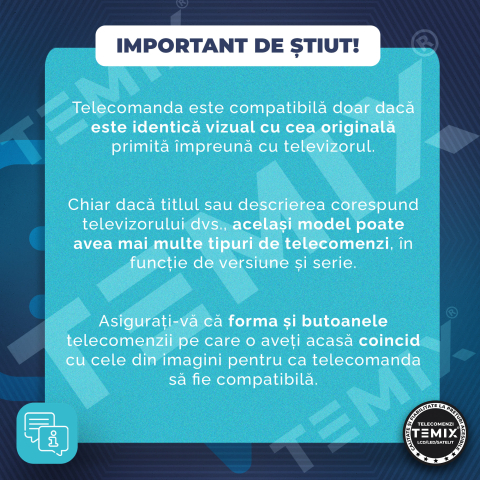 Telecomanda compatibila Tesla, 32E610BHS, butoane dedicate Netflix, Youtube, TEMIX®, baterii incluse [5]