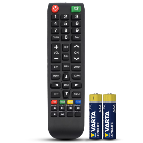 Telecomenzi Vortex - Telecomanda compatibila Vortex, V32EP18, V24EN1, LEDV-32EP18, LEDV-24EN1, TEMIX®, neagra, baterii incluse
