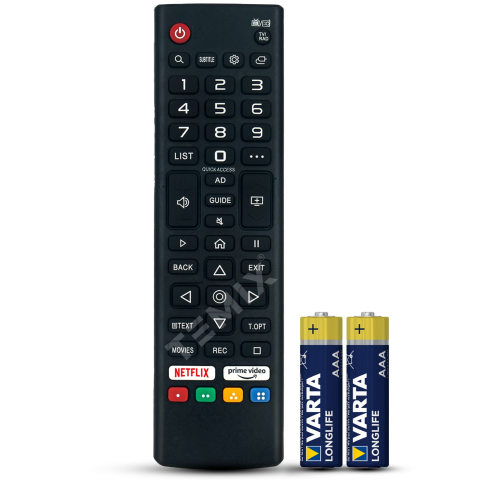 Telecomenzi Vortex - Telecomanda compatibila Vortex, V50R0213WOS, V55R0213WOS, AKB76037001, butoane dedicate Netflix, PrimeVideo, TEMIX®, baterii incluse