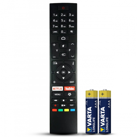 Telecomenzi JVC - Telecomanda JVC Smart, RM-C3602, LT-32VAF3000, LT-32VAH3000, LT-32VAH3035, Netflix, YouTube, neagra, TEMIX®, baterii incluse